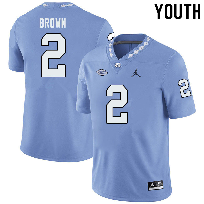 Jordan Brand Youth #2 Dyami Brown North Carolina Tar Heels College Football Jerseys Sale-Blue